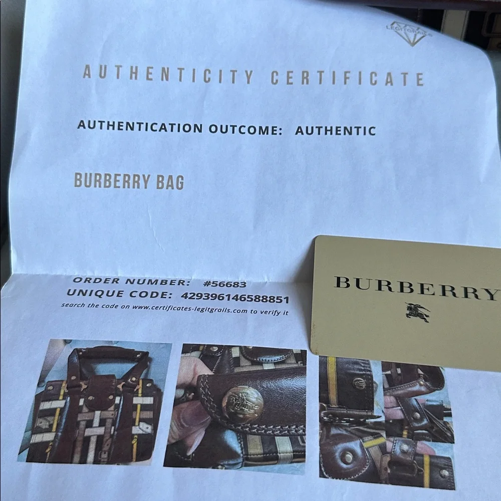 Burberry Rare Bag authentic COA